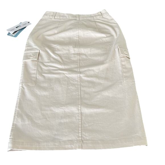 Future Collective Reese Blutstein Skirt NWT 0 Ivory Cargo Wrap Asymmetrical Midi - Picture 4 of 11